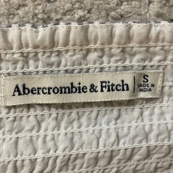 Abercrombie & Fitch Women's Blue and White Striped Dress With buttons - Picture 3 of 3